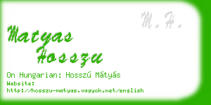 matyas hosszu business card