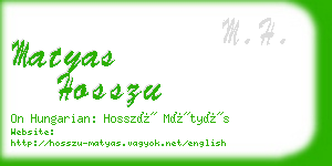 matyas hosszu business card